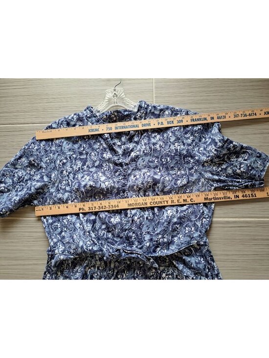 Lauren Ralph Lauren Linen Floral Shirtdress Tie Waist Blue Plus Size 14 Women's - Picture 10 of 12